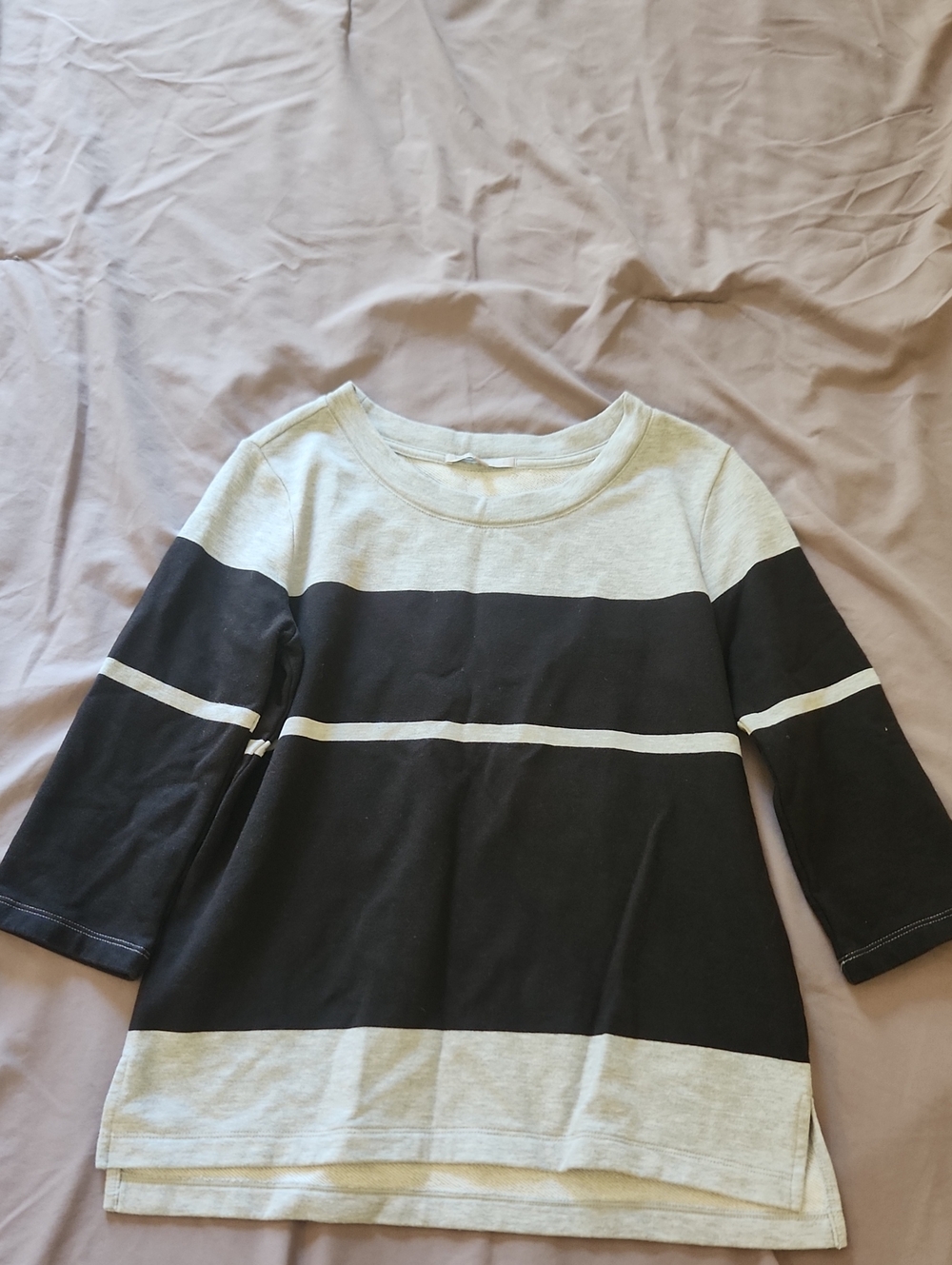 Gap Striped Black and Light Gray Sweater